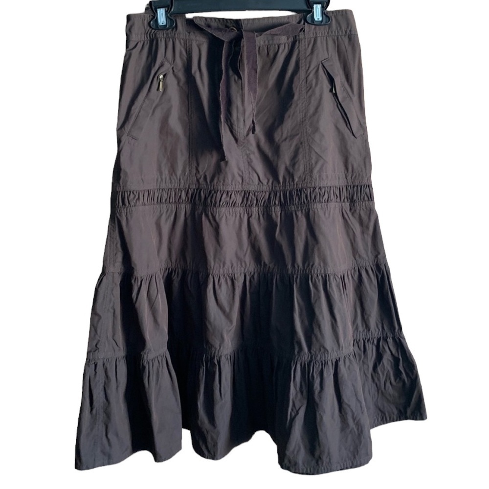Gerard Darel brown tiered skirt with pockets Size 40 8
